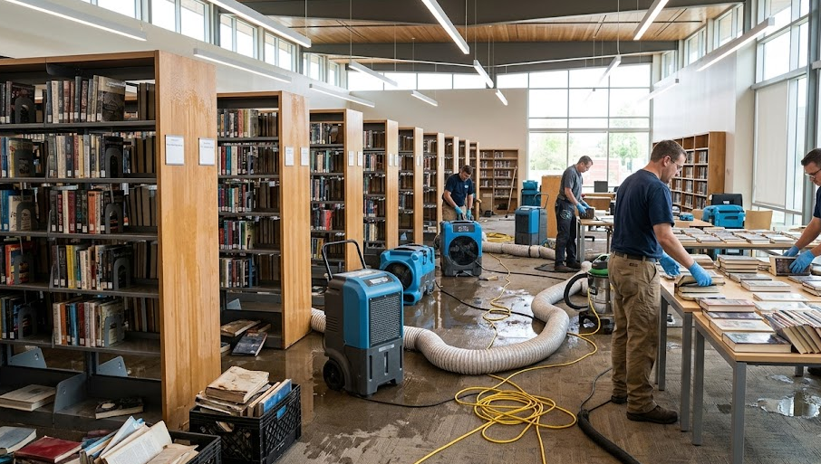 Library water damage restoration in boise