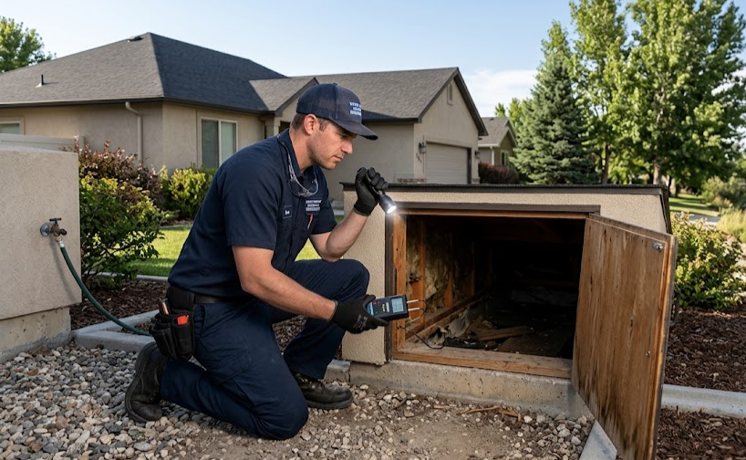 Water damage restoration Garden City East Chinden technician
